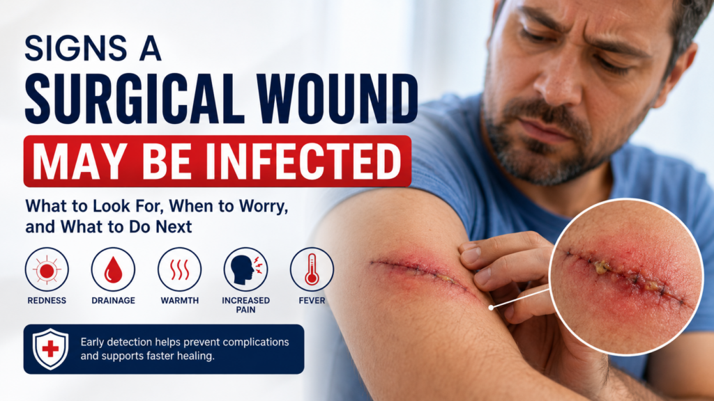 Signs of an infected surgical wound